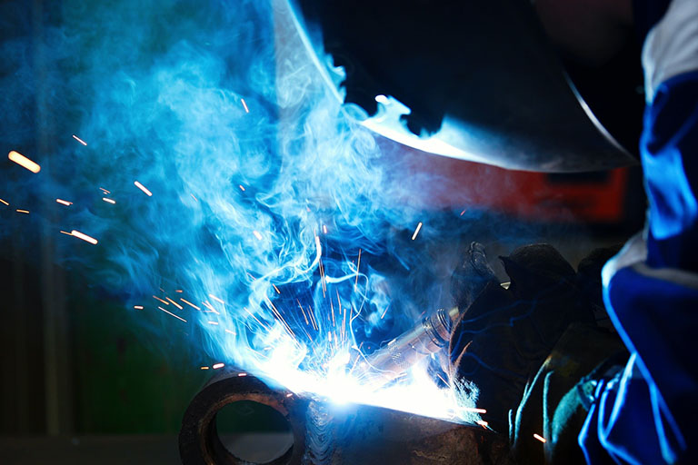 Metal Worker Welding In Metal Industry Factory